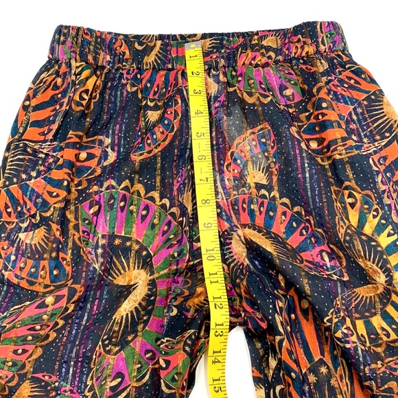 Farm Rio for Anthropologie Lurex Stripe Printed Pants Size Small - Picture 15 of 16